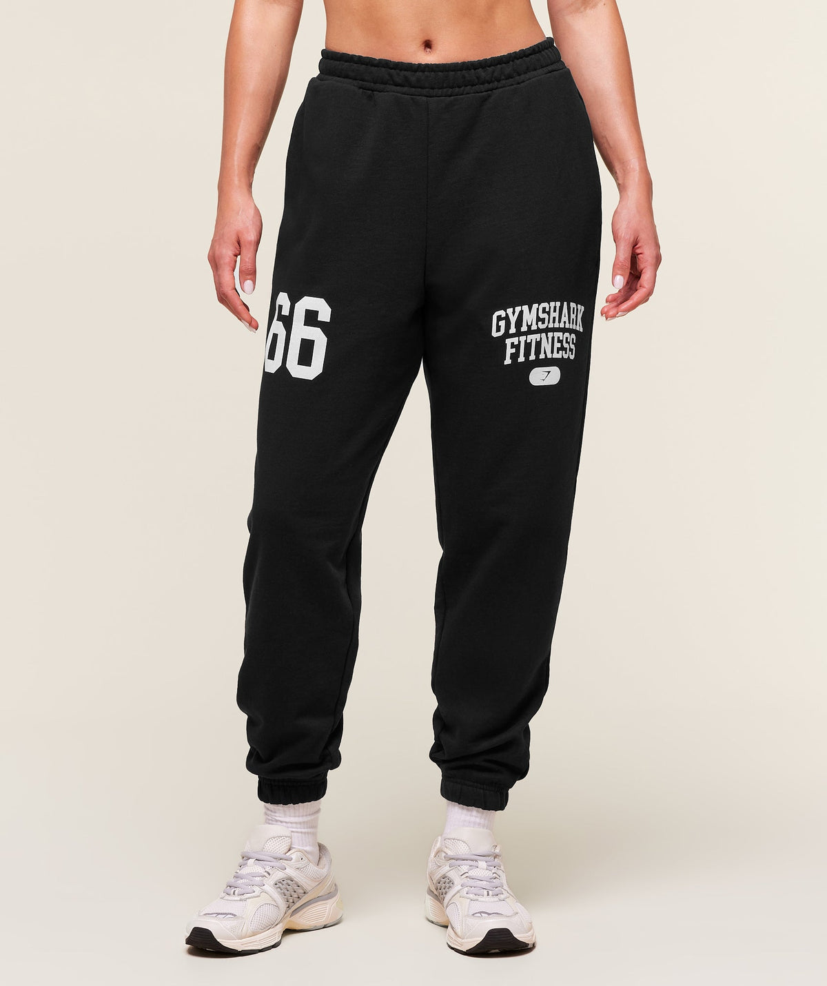 Varsity Graphic Oversized Joggers - Black
