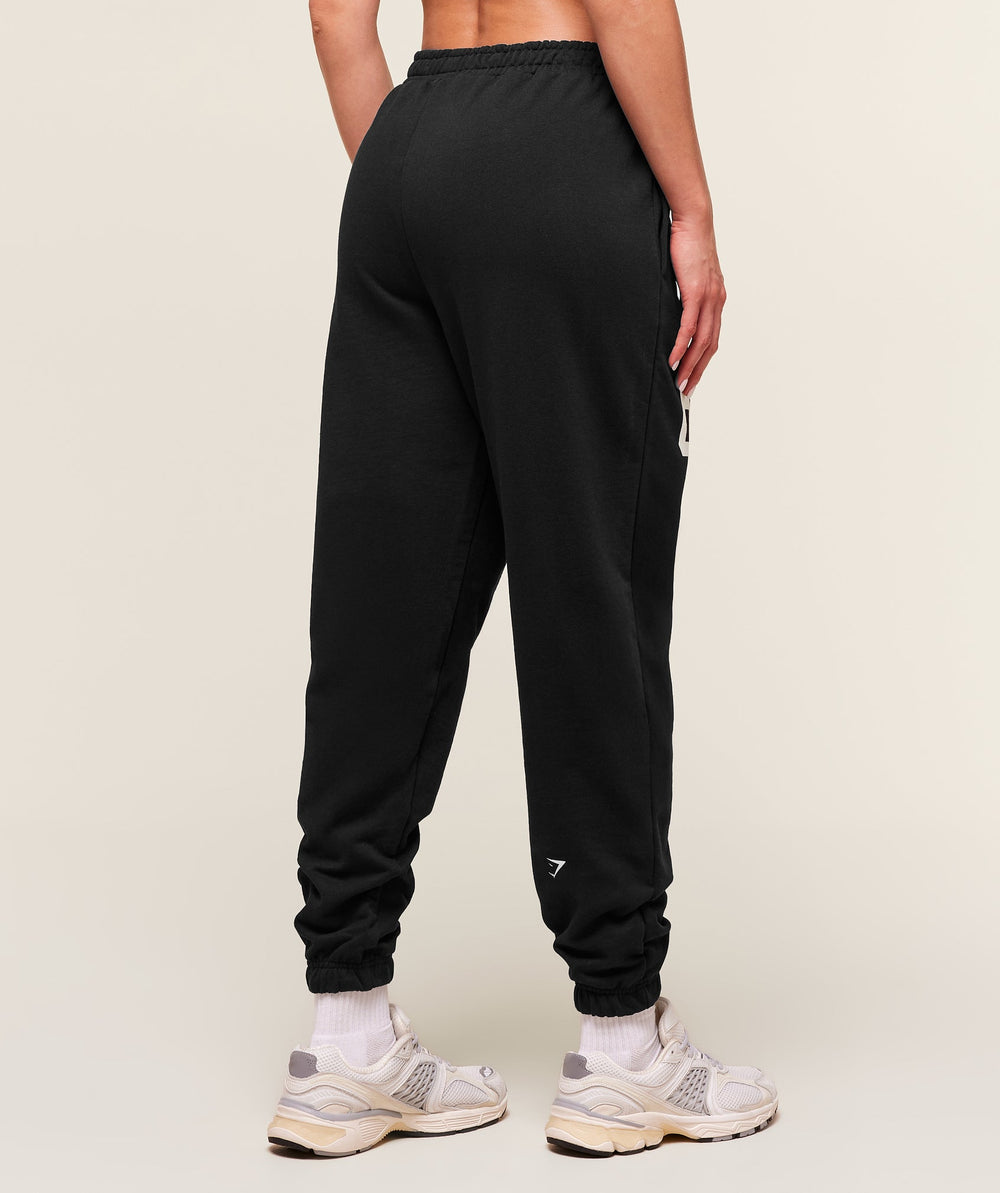 Varsity Graphic Oversized Joggers - Black