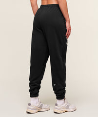 Varsity Graphic Oversized Joggers - Black
