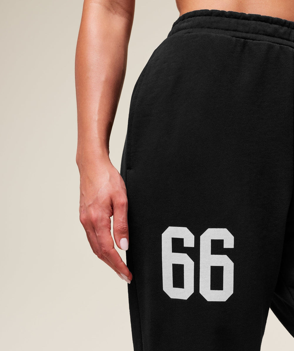 Varsity Graphic Oversized Joggers - Black