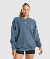 Training Oversized Fleece Sweatshirt - Cargo Blue