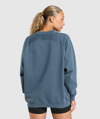 Training Oversized Fleece Sweatshirt - Cargo Blue