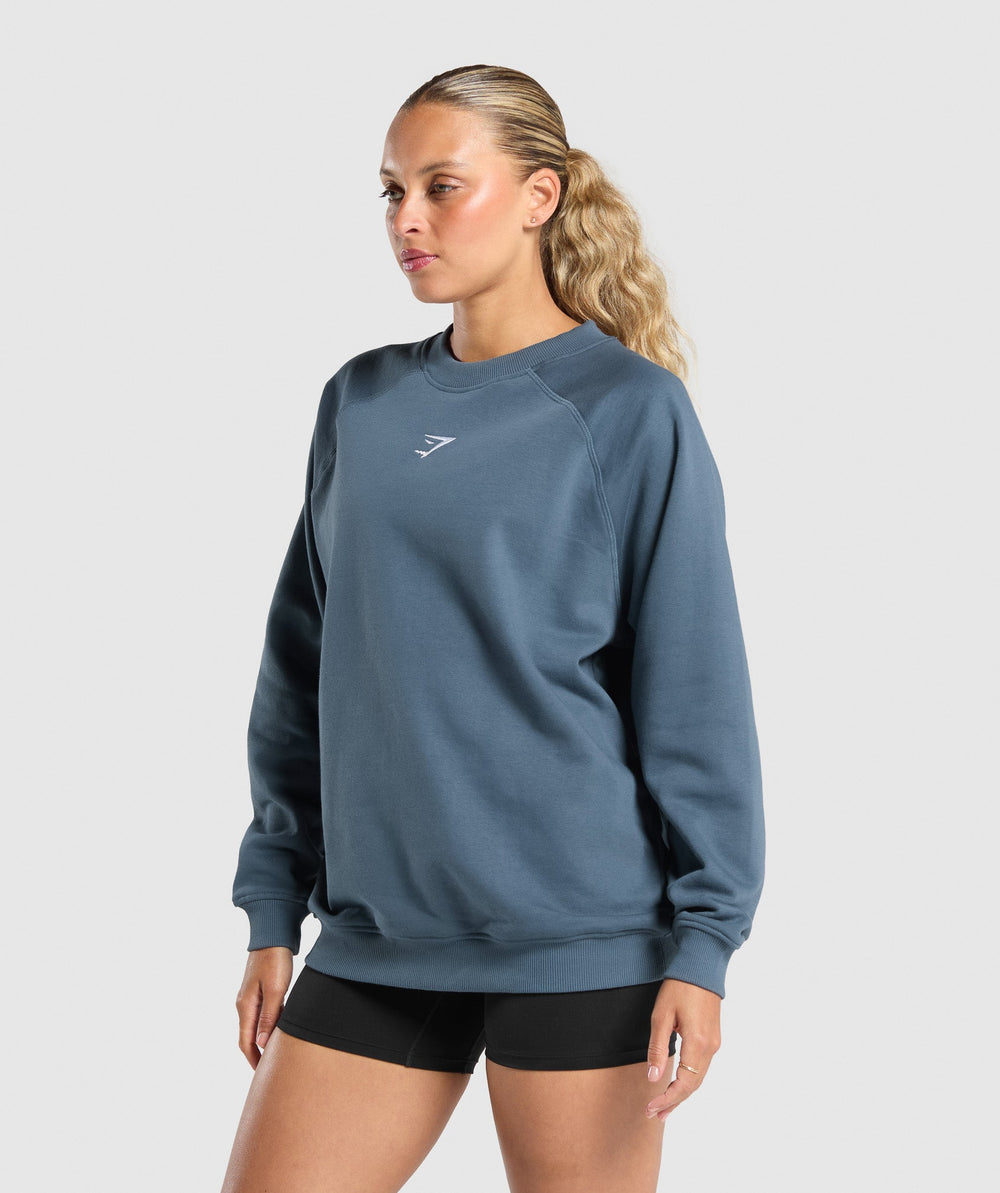 Training Oversized Fleece Sweatshirt - Cargo Blue