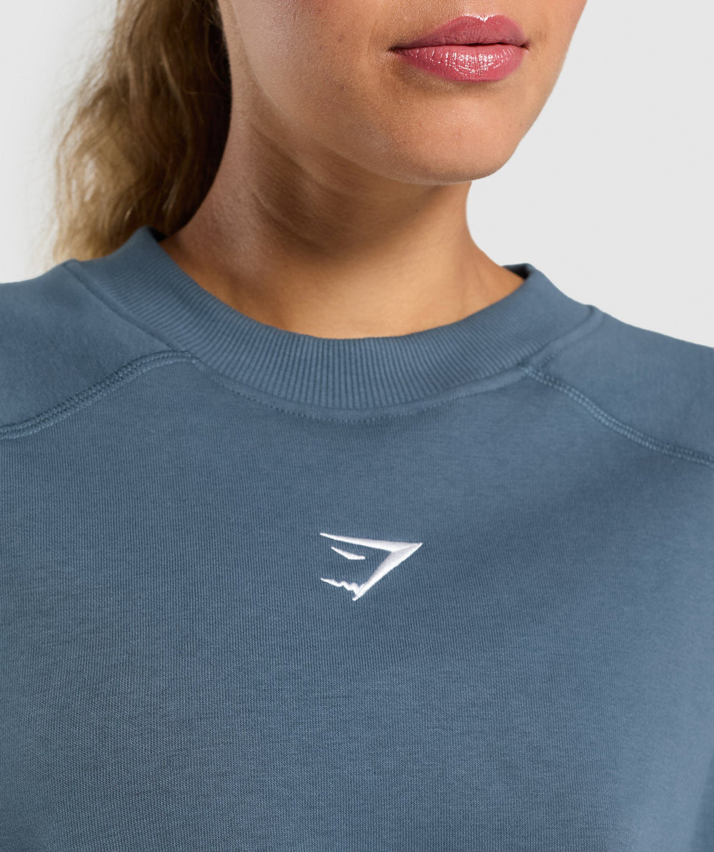 Training Oversized Fleece Sweatshirt - Cargo Blue