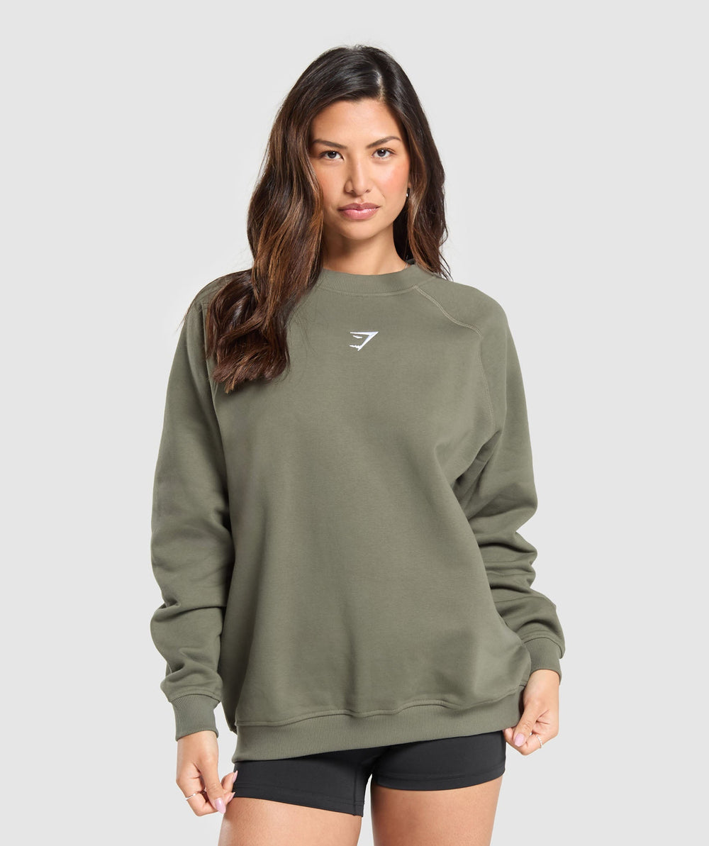 Training Oversized Fleece Sweatshirt - Base Green