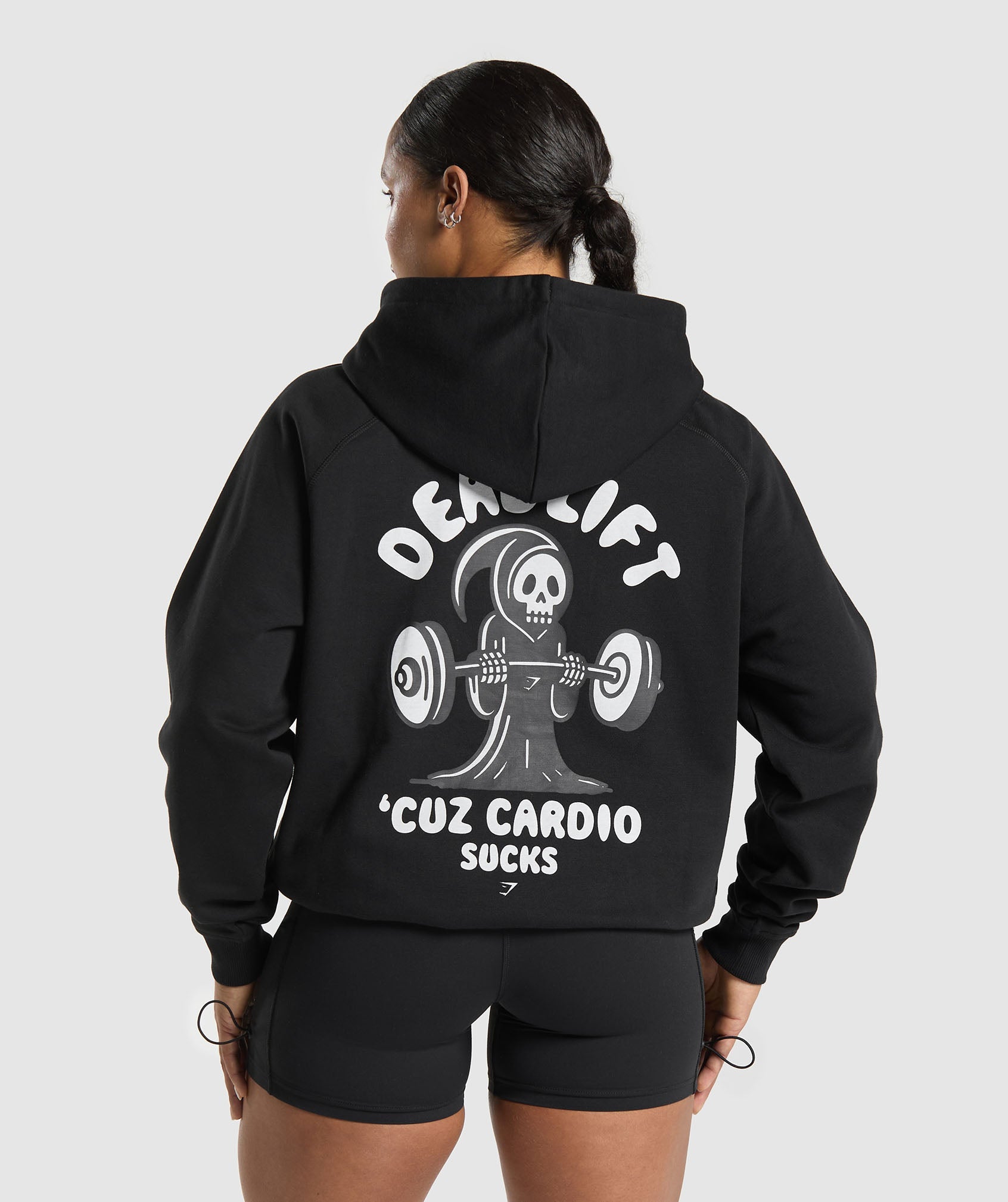 Graphic Reaper Oversized Hoodie - Black