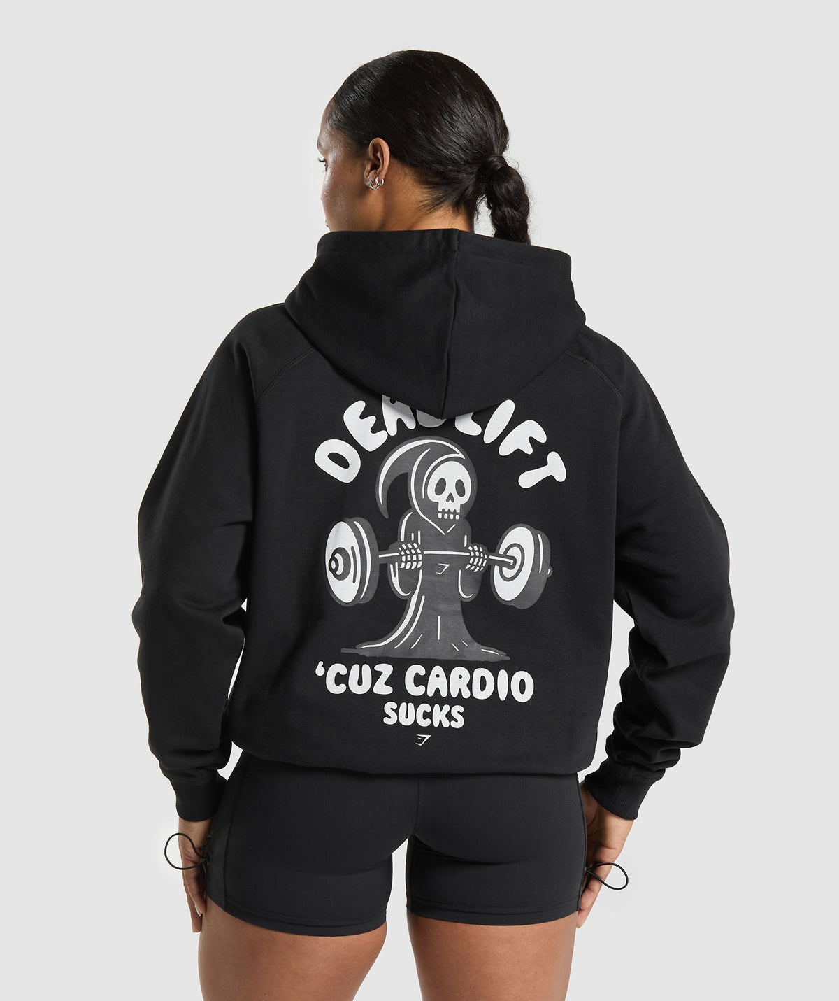 Graphic Reaper Oversized Hoodie - Black