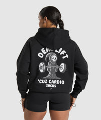 Graphic Reaper Oversized Hoodie - Black