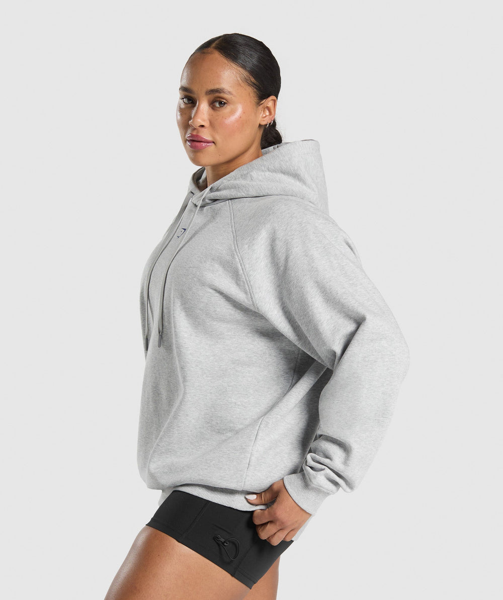 Graphic Reaper Oversized Hoodie - Light Grey Core Marl