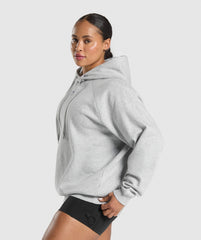 Graphic Reaper Oversized Hoodie - Light Grey Core Marl