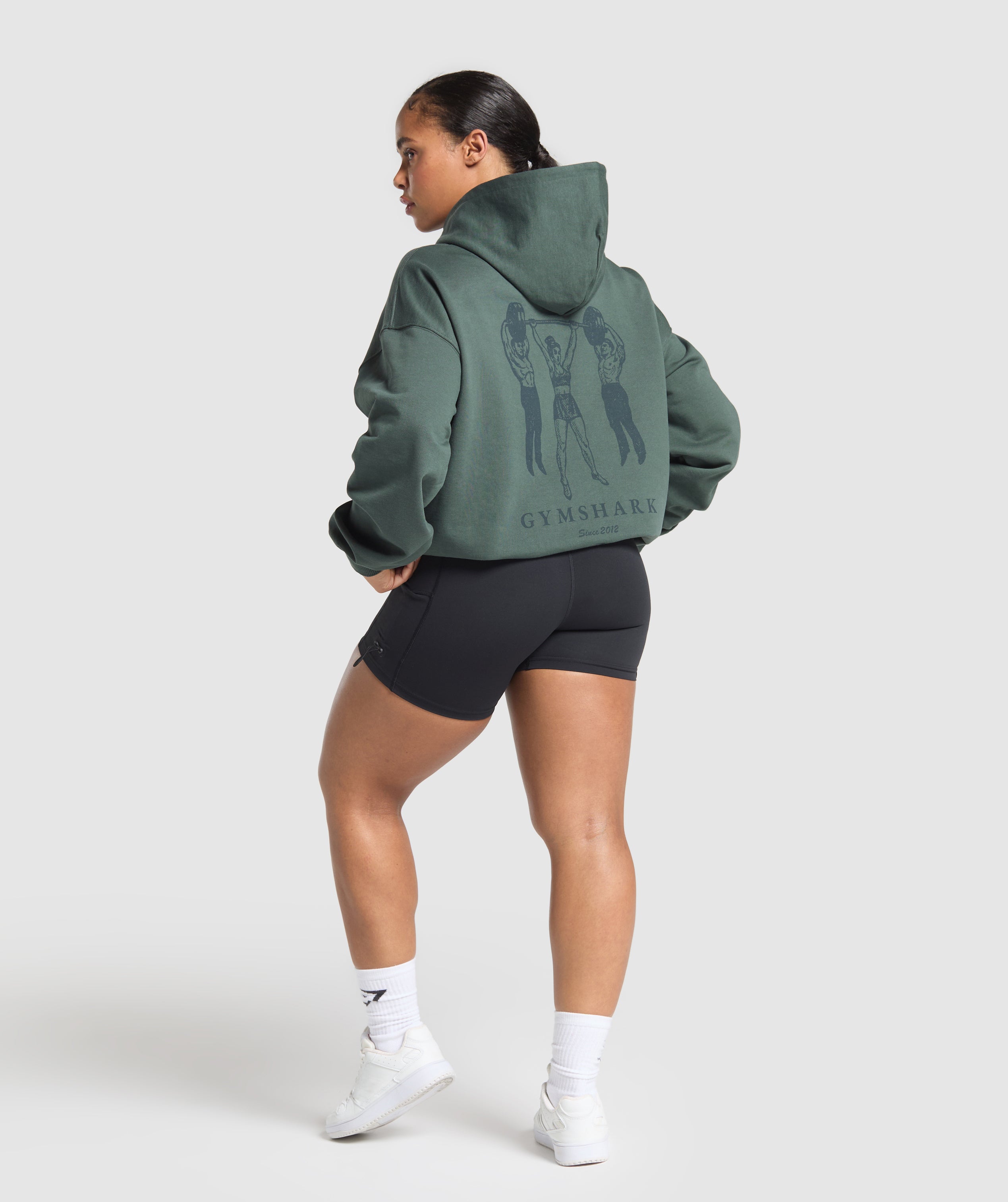 Retro Lifting Oversized Hoodie - Slate Teal
