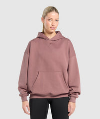 Retro Lifting Oversized Hoodie - Brick Brown
