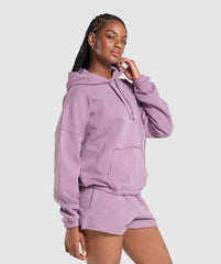Fleece Oversized Hoodie - Soft Purple