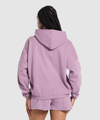 Fleece Oversized Hoodie - Soft Purple