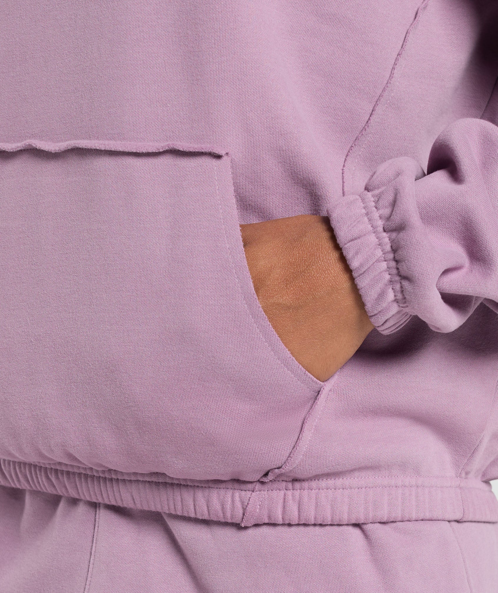 Fleece Oversized Hoodie - Soft Purple