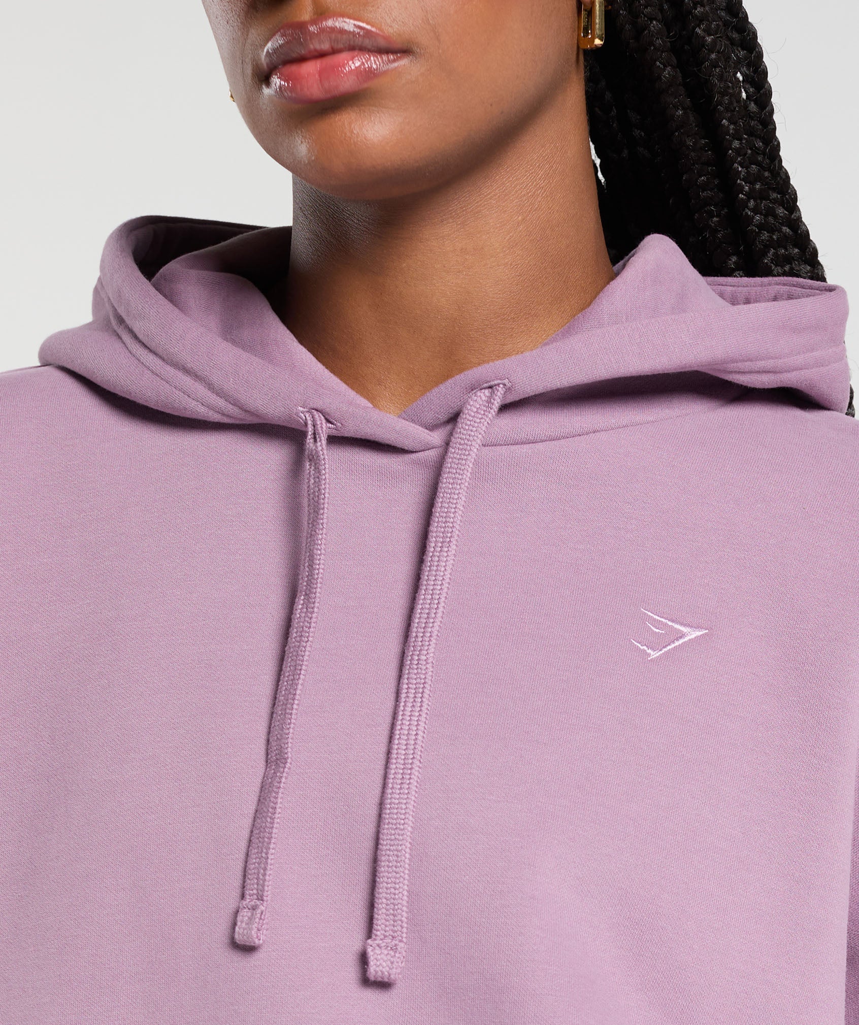 Fleece Oversized Hoodie - Soft Purple