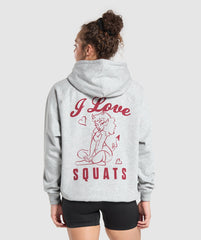 I Love Squats Hoodie - Light Grey Core Marl