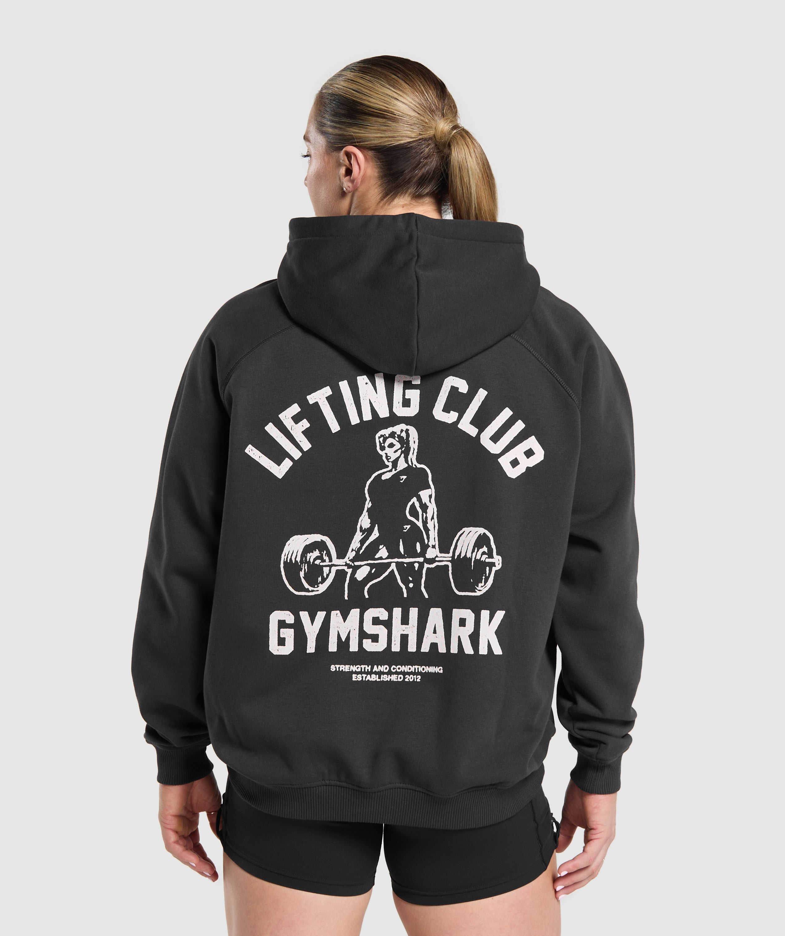 Lifting Club Graphic Brushed Hoodie - Black