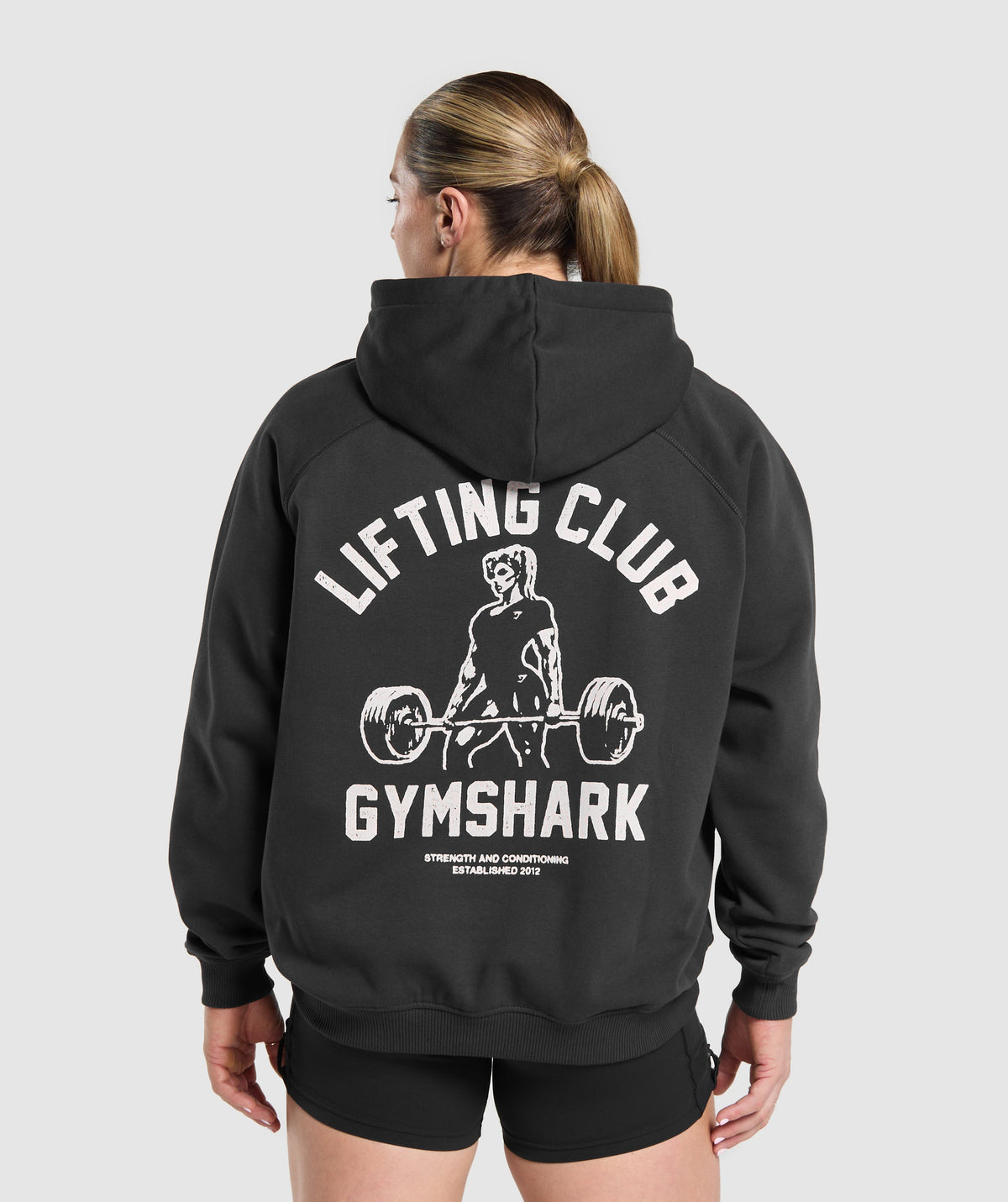 Lifting Club Graphic Brushed Hoodie - Black