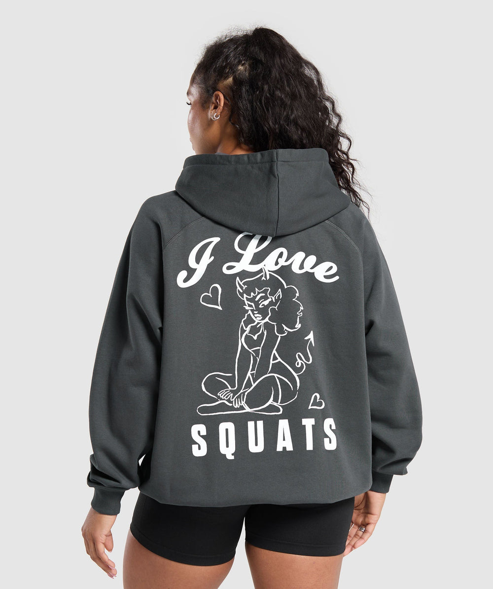 I Love Squats Hoodie - Asphalt Grey