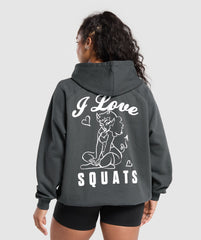 I Love Squats Hoodie - Asphalt Grey