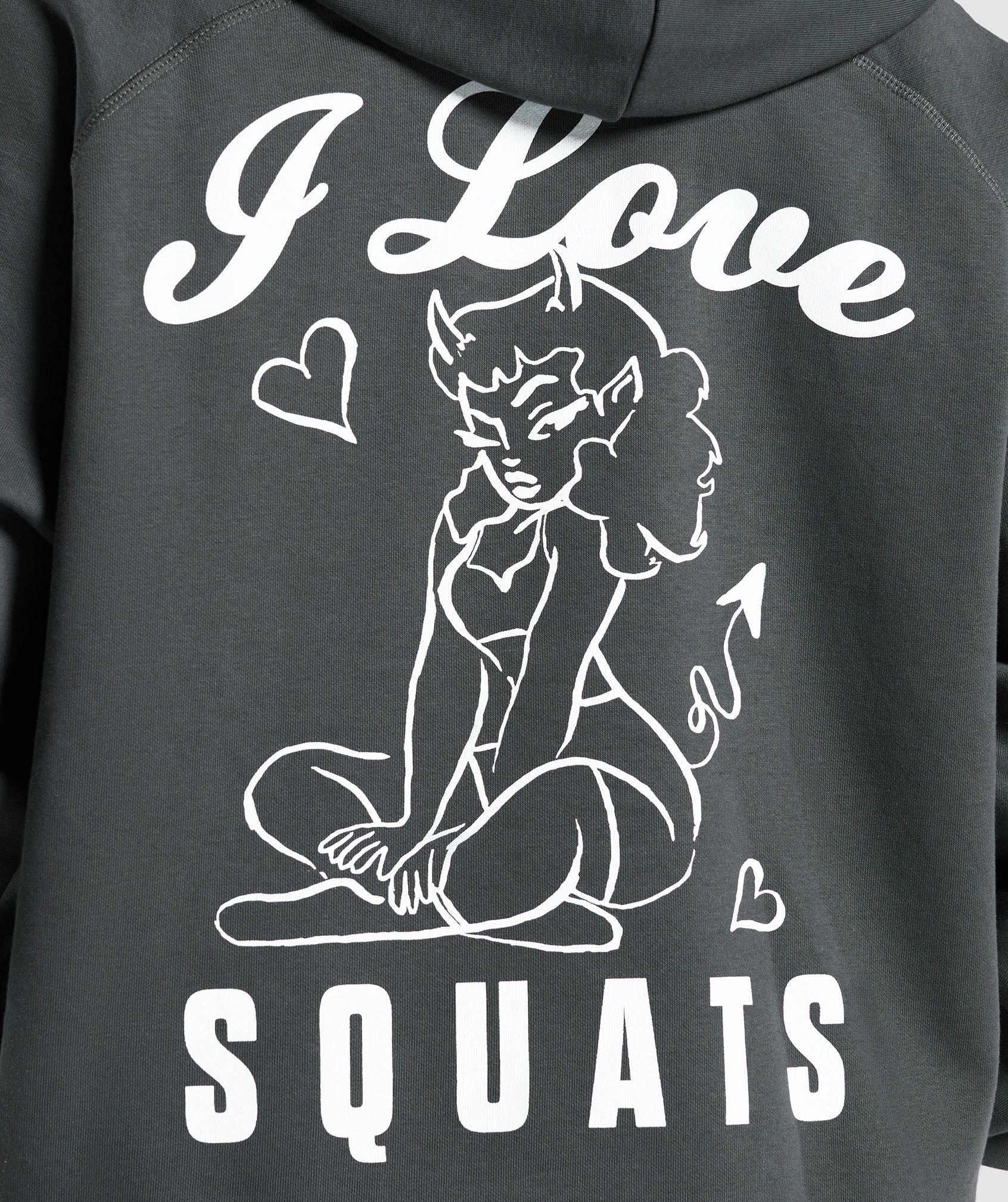 I Love Squats Hoodie - Asphalt Grey