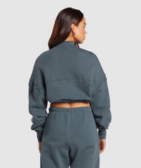 Heavyweight Loopback Sweat Pullover - Titanium Blue
