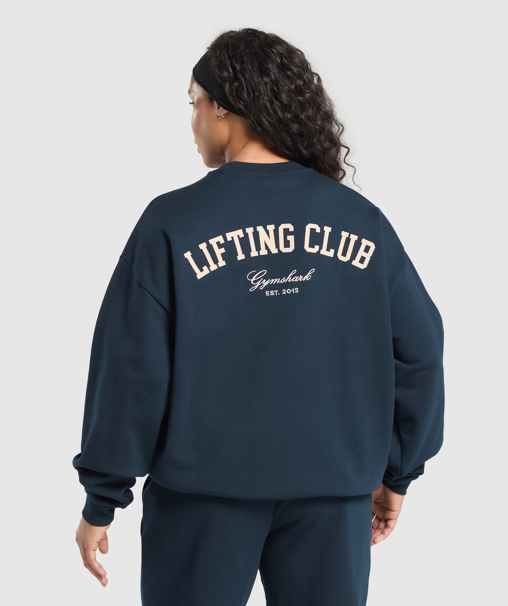 Lifting Club Oversized Sweatshirt - Navy