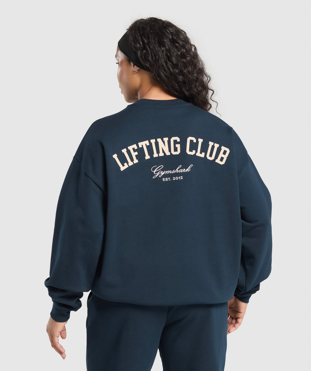 Lifting Club Oversized Sweatshirt - Navy