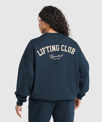 Lifting Club Oversized Sweatshirt - Navy