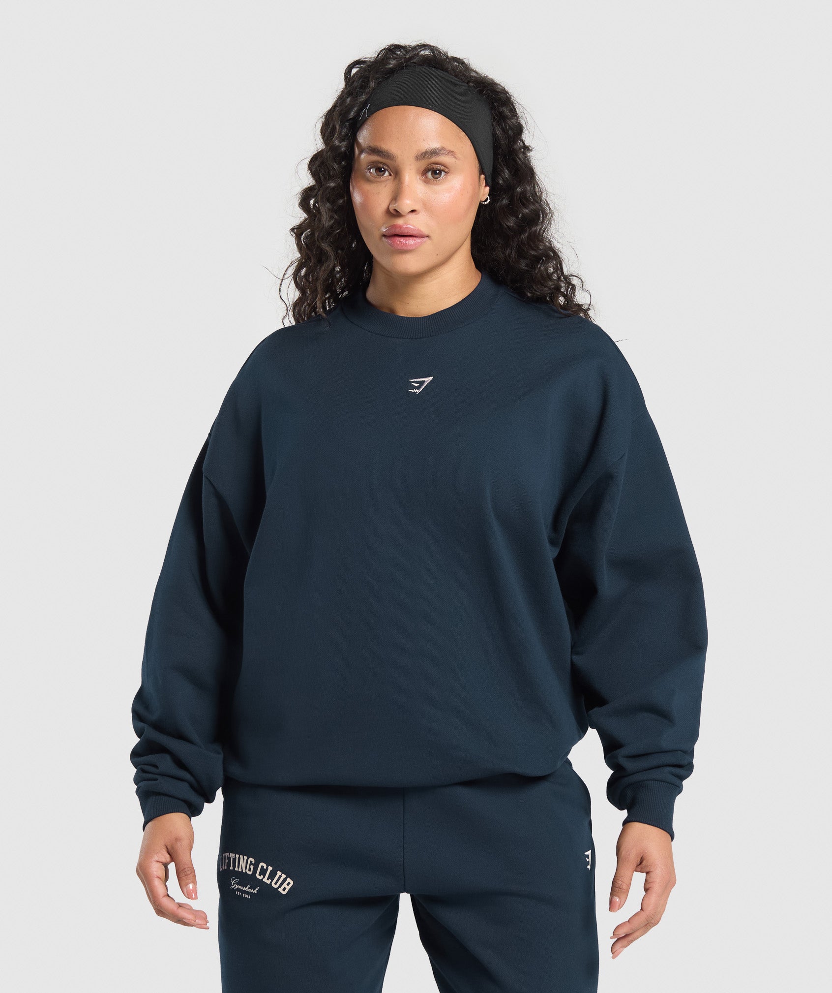 Lifting Club Oversized Sweatshirt - Navy