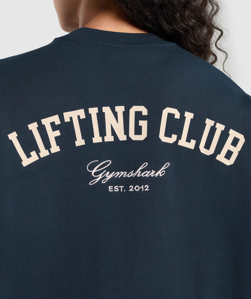 Lifting Club Oversized Sweatshirt - Navy