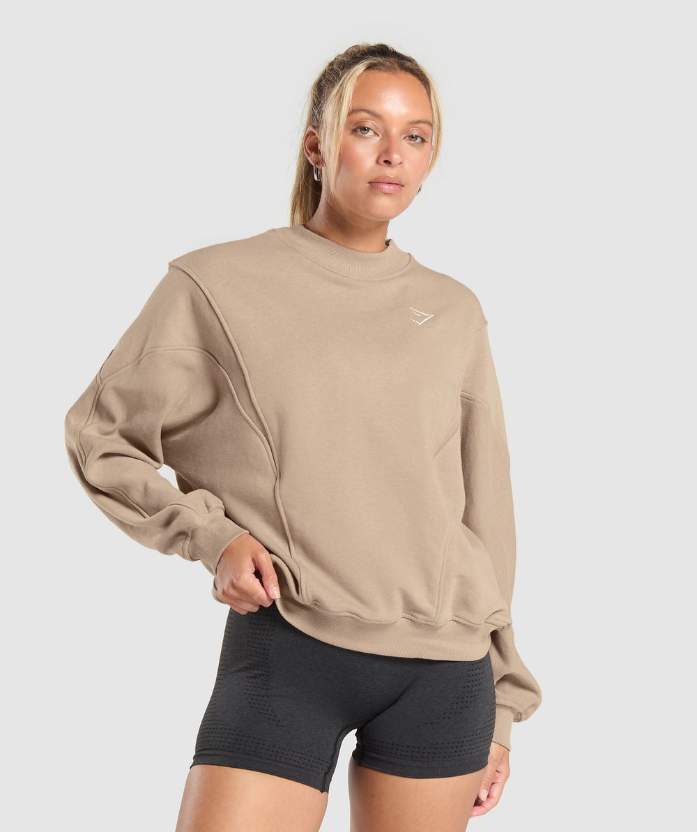 Rest Day Cotton Contour Pullover - Cement Brown