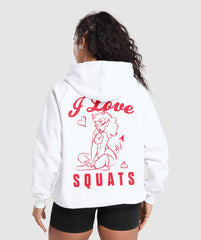 I Love Squats Hoodie - White