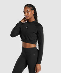 Training Fleece Cropped Sweatshirt - Black