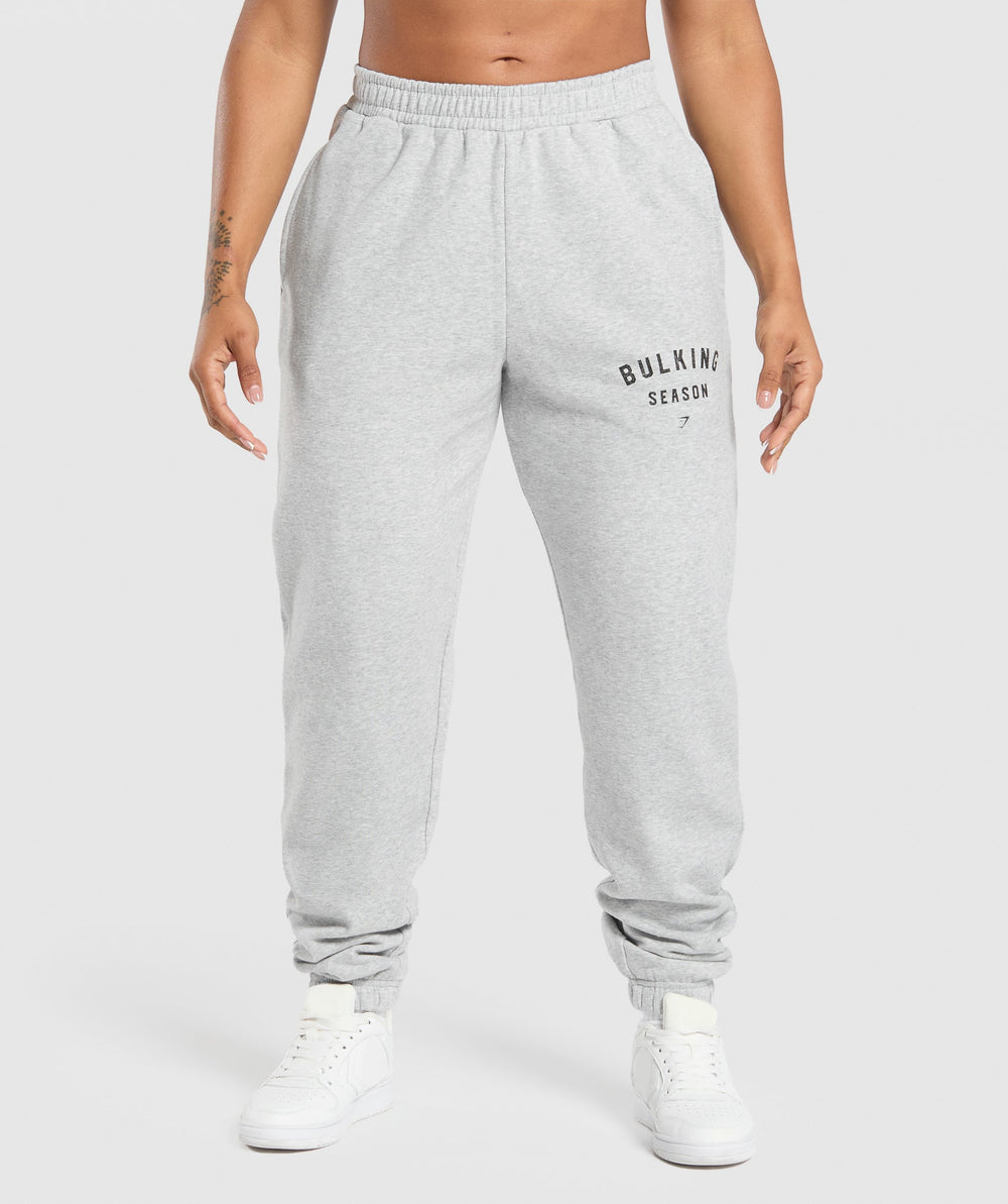 Bulking Season Brushed Joggers - Light Grey Marl