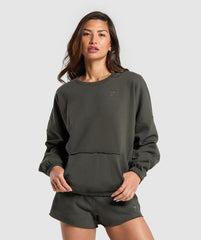 Fleece Oversized Sweatshirt - Strength Green