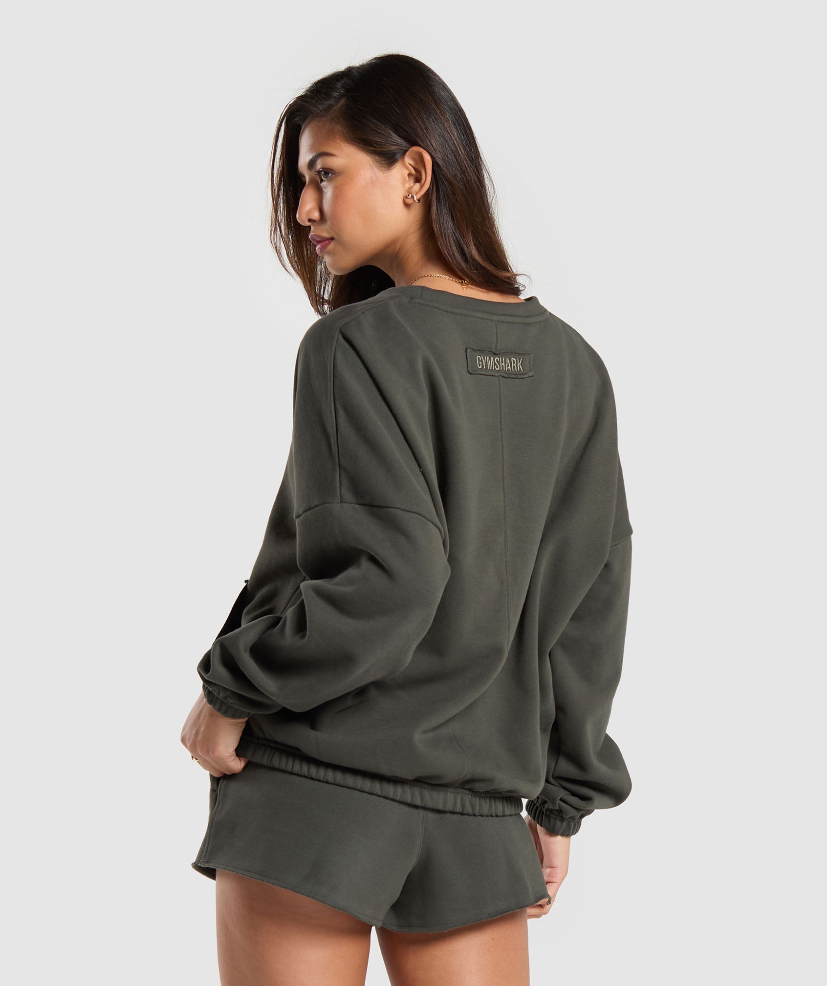 Fleece Oversized Sweatshirt - Strength Green