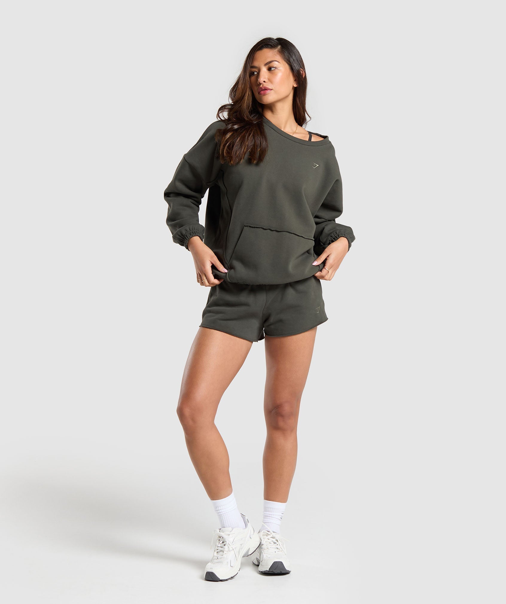 Fleece Oversized Sweatshirt - Strength Green