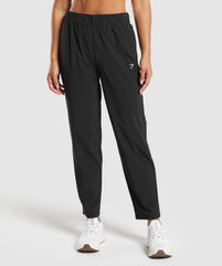 Tapered Woven Pants - Black
