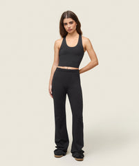 everywear Lightweight Fitted Flared Sweatpants - Black