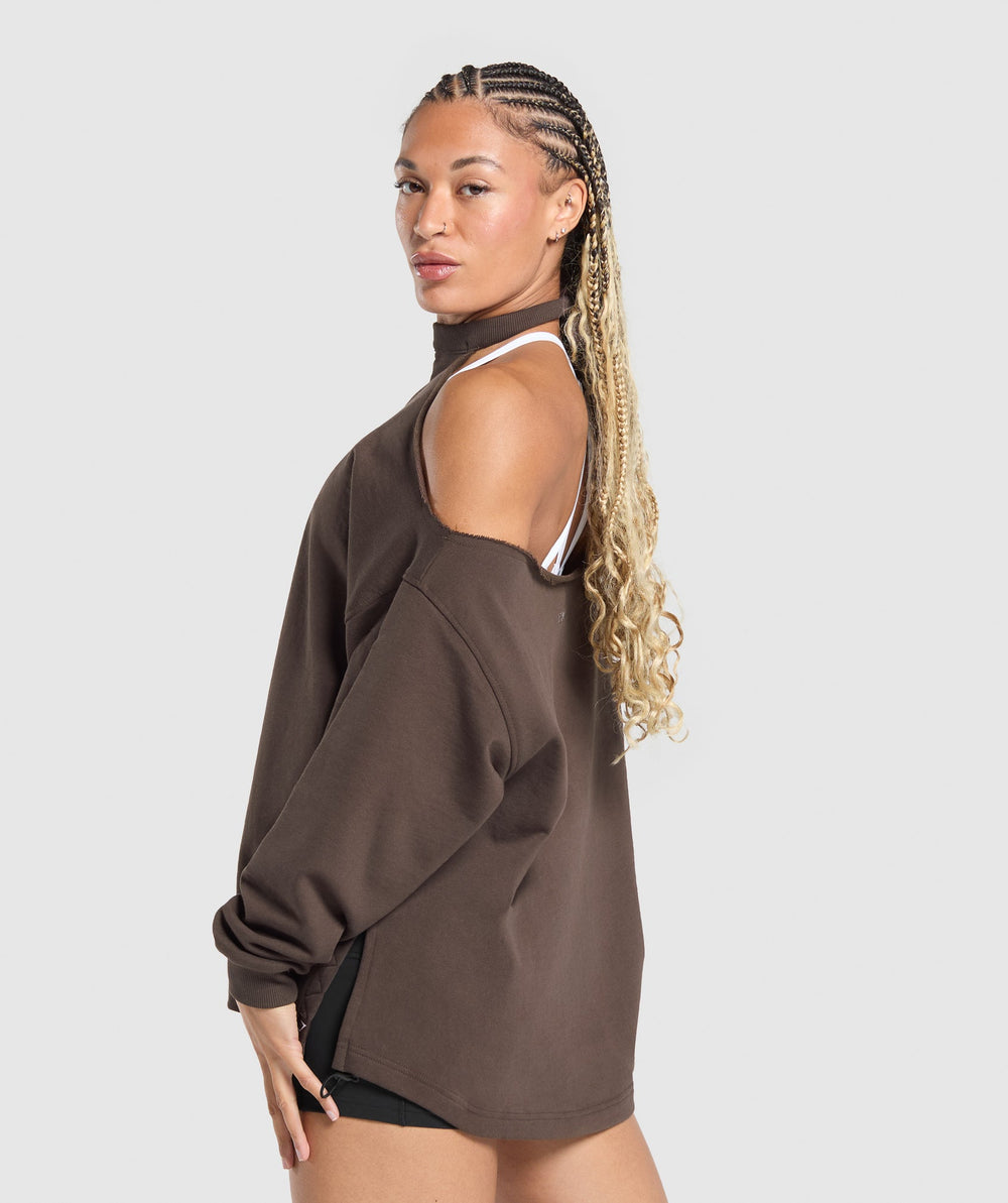 Superset Longline Sweatshirt - Deep Brown