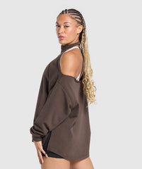 Superset Longline Sweatshirt - Deep Brown