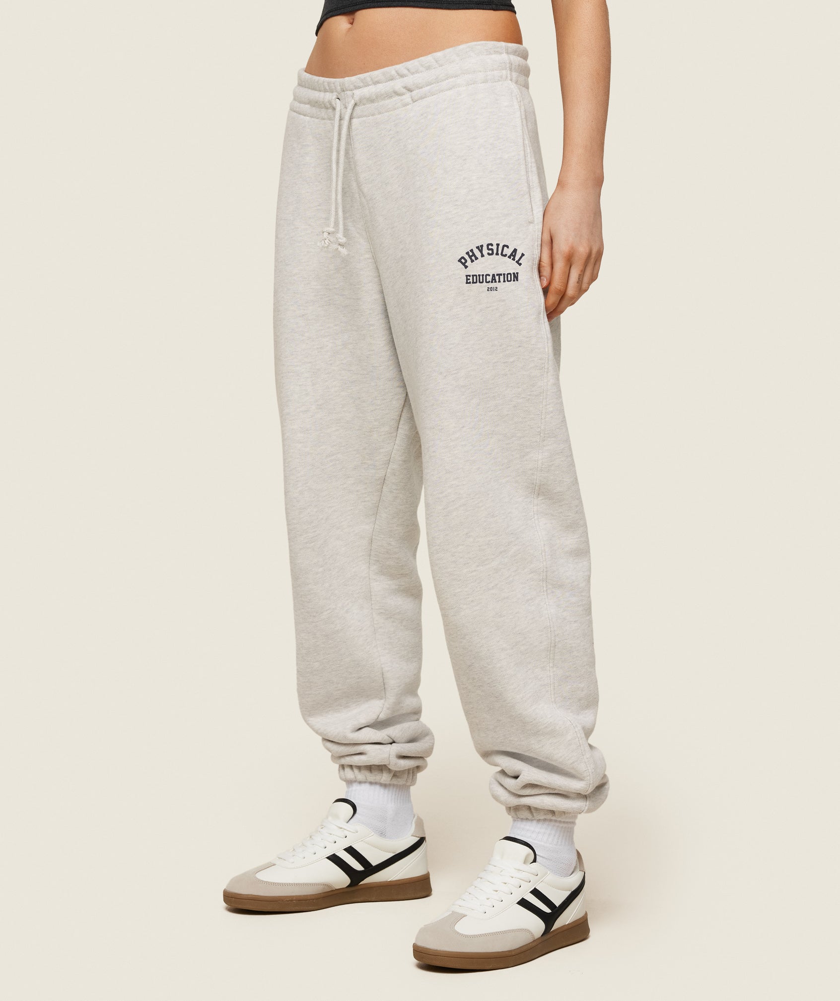 Phys Ed Logo Sweatpants - Light Grey Marl