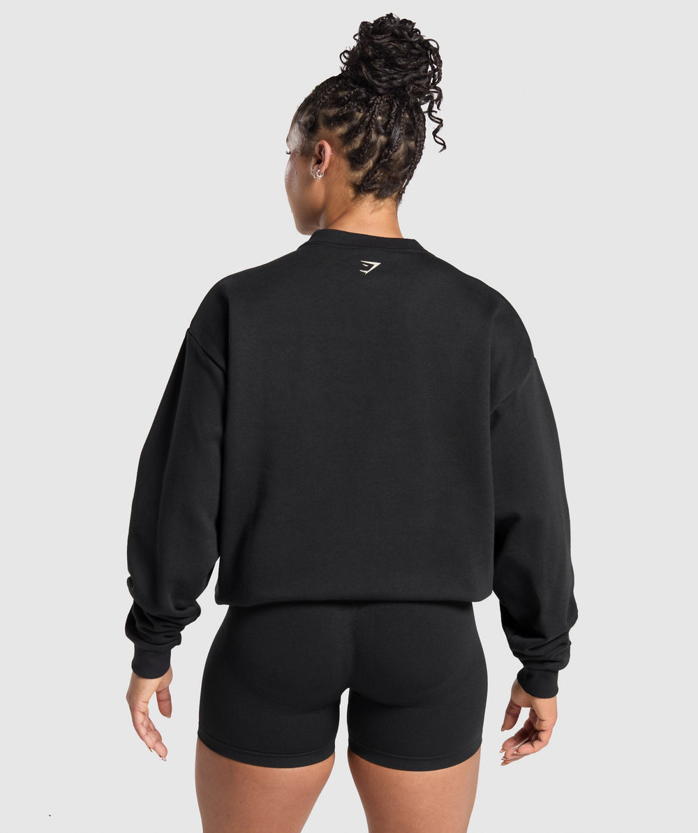 Lifting Essentials Graphic Brushed Oversized Sweatshirt - Black