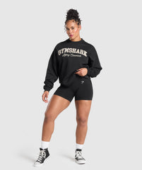 Lifting Essentials Graphic Brushed Oversized Sweatshirt - Black
