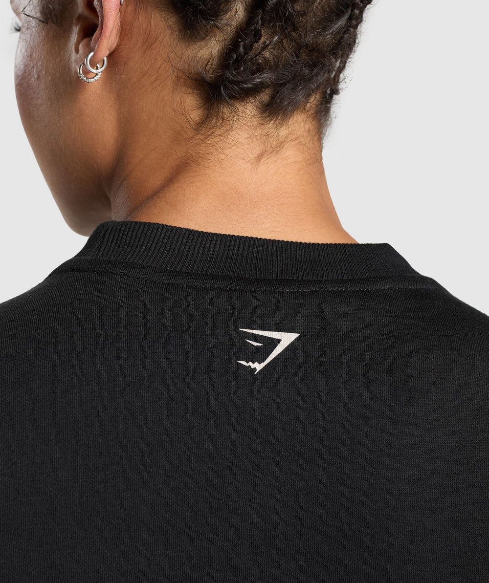 Lifting Essentials Graphic Brushed Oversized Sweatshirt - Black