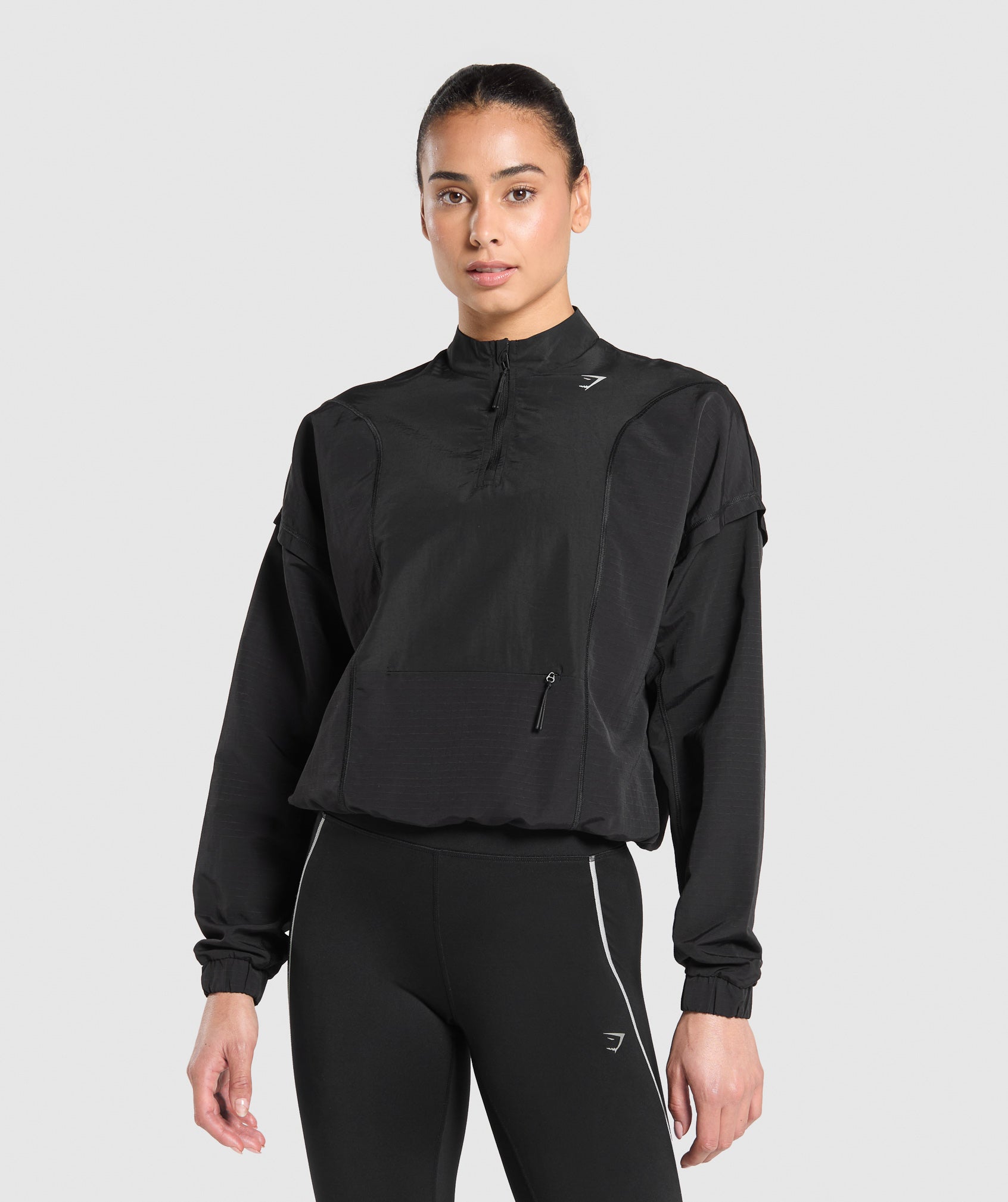 Running 1/4 Zip Track Top - Black