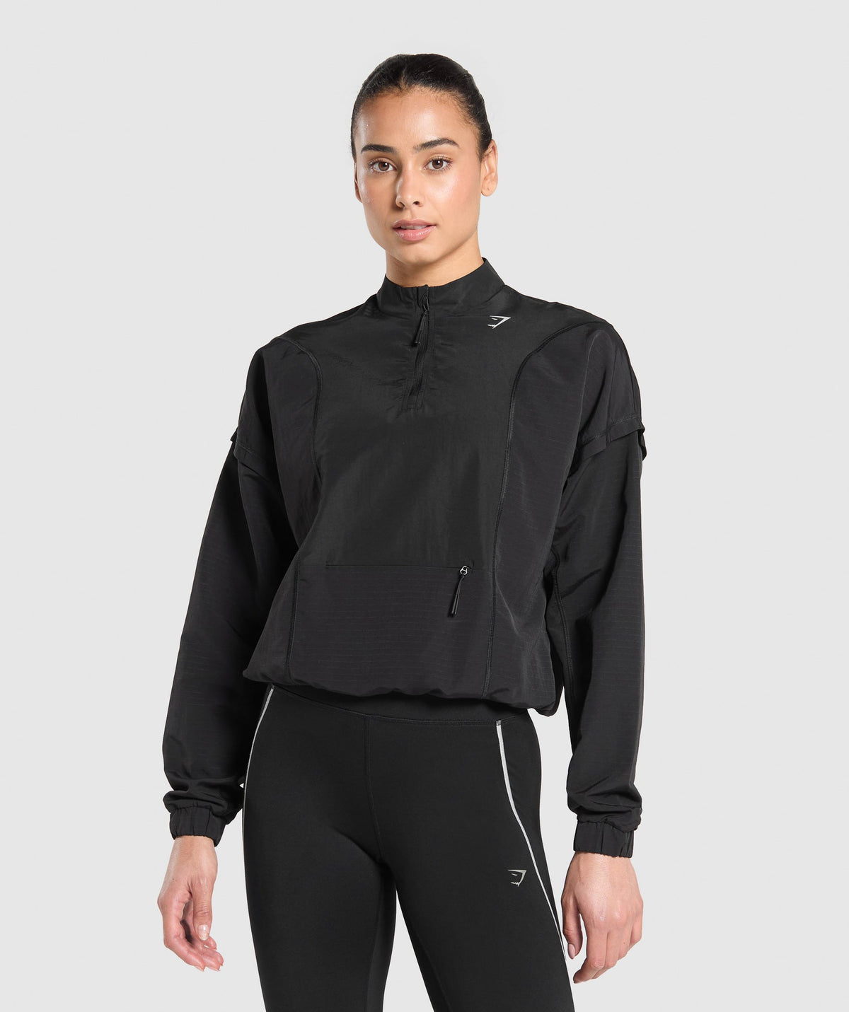 Running 1/4 Zip Track Top - Black