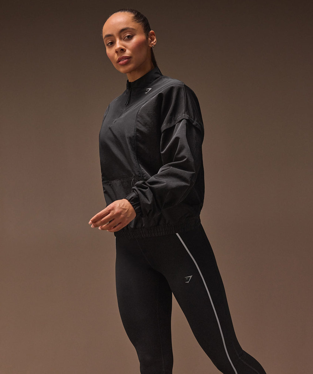 Running 1/4 Zip Track Top - Black